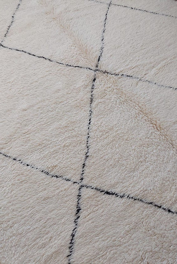 Hand-knotted Moroccan Rug - Custom Beni Ourain Rug - All-wool Berber Rug - Genuine Lamb Wool - Handmade Rug MoroccanBazzArts