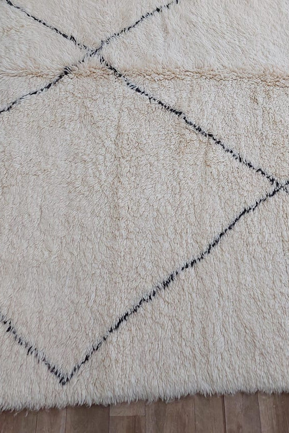 Hand-knotted Moroccan Rug - Custom Beni Ourain Rug - All-wool Berber Rug - Genuine Lamb Wool - Handmade Rug MoroccanBazzArts