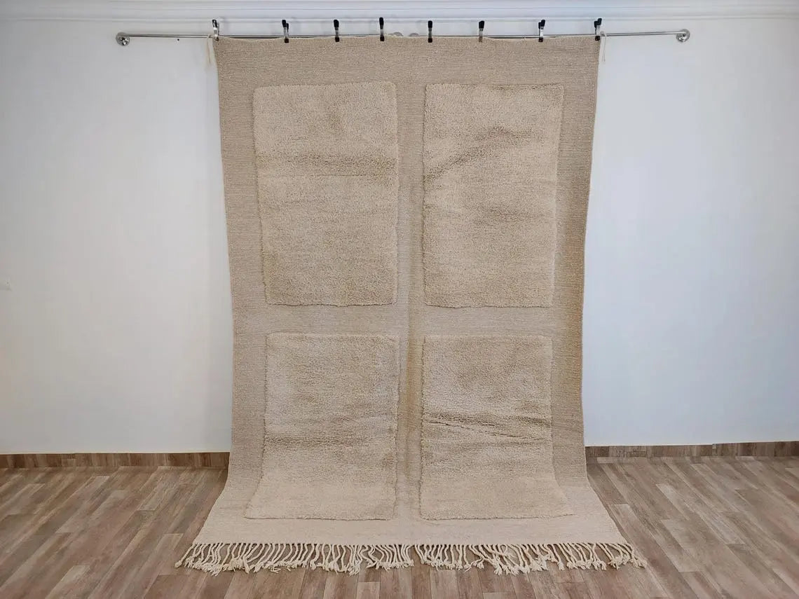 Authentic Moroccan Beni Mrirt Rug: Custom-made, Hand-knotted Berber Wool Carpet For Boho Decor MoroccanBazzArts