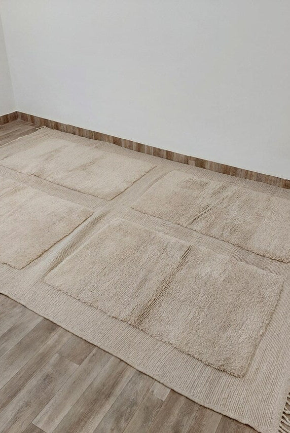 Authentic Moroccan Beni Mrirt Rug: Custom-made, Hand-knotted Berber Wool Carpet For Boho Decor MoroccanBazzArts