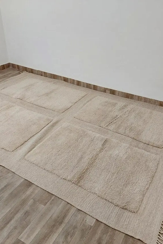 Authentic Moroccan Beni Mrirt Rug: Custom-made, Hand-knotted Berber Wool Carpet For Boho Decor MoroccanBazzArts