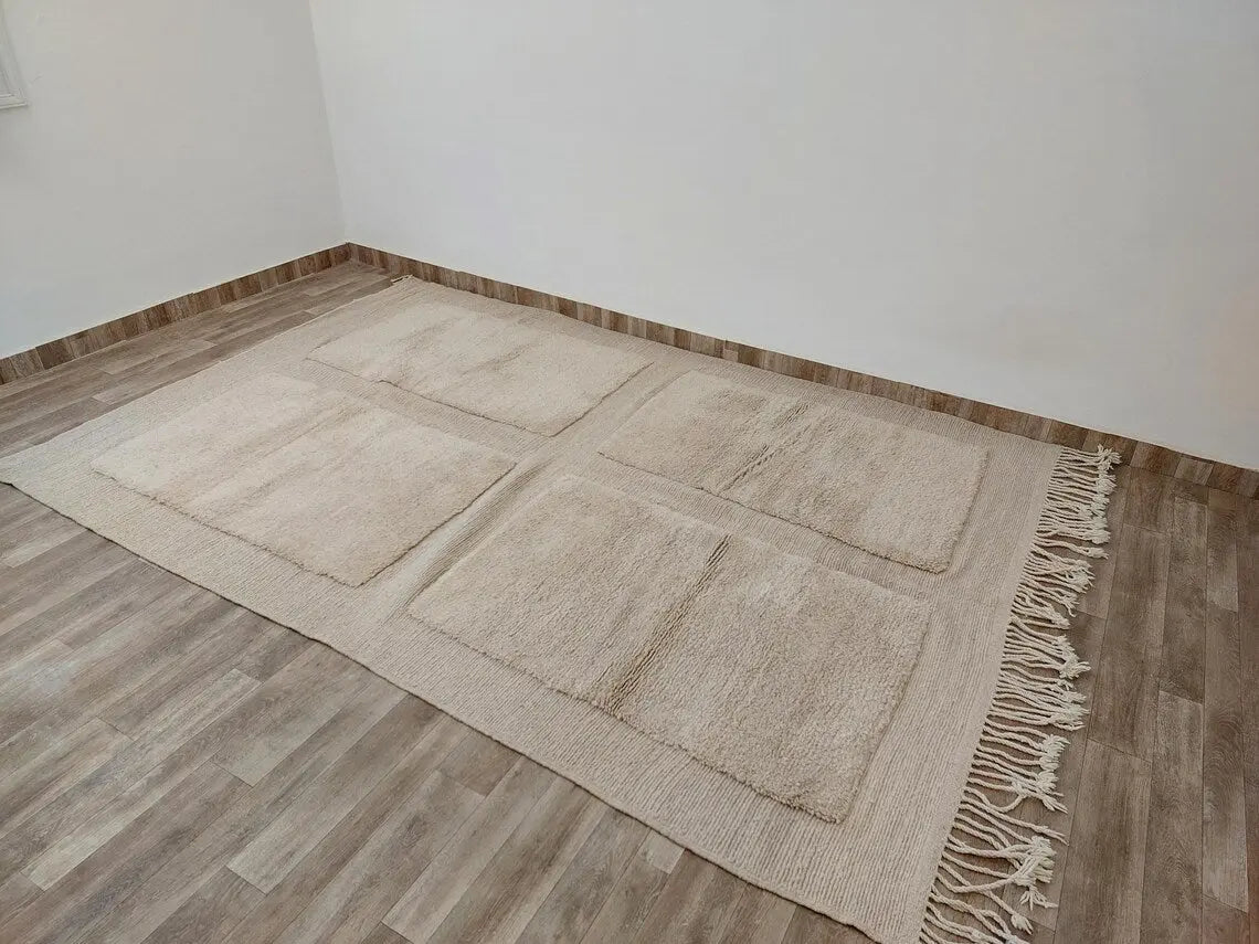 Authentic Moroccan Beni Mrirt Rug: Custom-made, Hand-knotted Berber Wool Carpet For Boho Decor MoroccanBazzArts