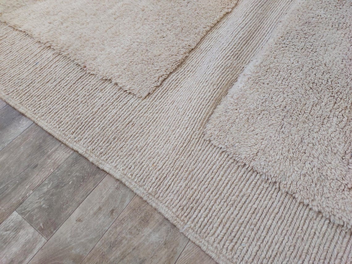 Authentic Moroccan Beni Mrirt Rug: Custom-made, Hand-knotted Berber Wool Carpet For Boho Decor MoroccanBazzArts