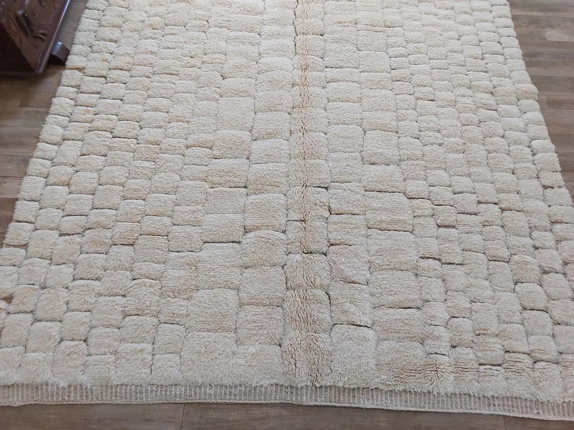 Authentic Moroccan Beni Mrirt Rug: Custom-made, Hand-knotted Berber Wool Carpet For Boho Decor MoroccanBazzArts