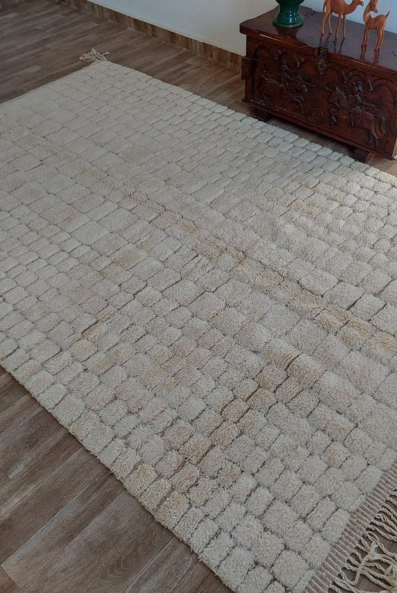 Authentic Moroccan Beni Mrirt Rug: Custom-made, Hand-knotted Berber Wool Carpet For Boho Decor MoroccanBazzArts