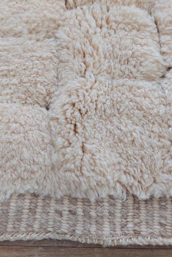 Authentic Moroccan Beni Mrirt Rug: Custom-made, Hand-knotted Berber Wool Carpet For Boho Decor MoroccanBazzArts