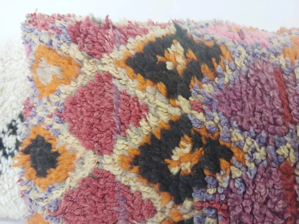 Authentic Handmade Berber Wool Pillow From Aït Bou Ichaouen | Vintage Moroccan Double-sided Cushion MoroccanBazzArts