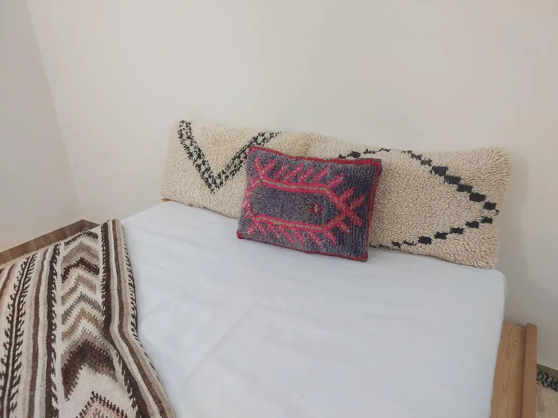 Authentic Handmade Berber Wool Pillow From Aït Bou Ichaouen | Vintage Moroccan Double-sided Cushion MoroccanBazzArts