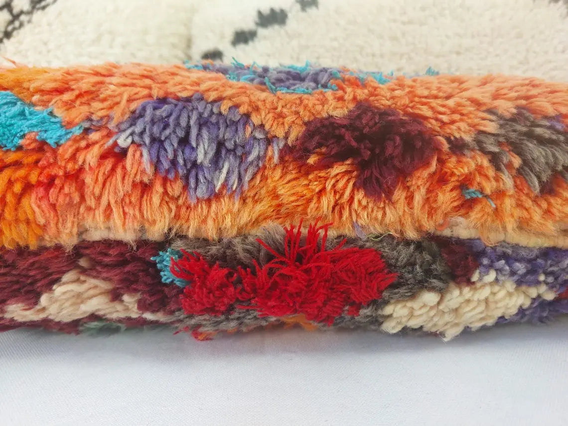 Authentic Handmade Berber Wool Pillow From Aït Bou Ichaouen | Vintage Moroccan Double-sided Cushion MoroccanBazzArts
