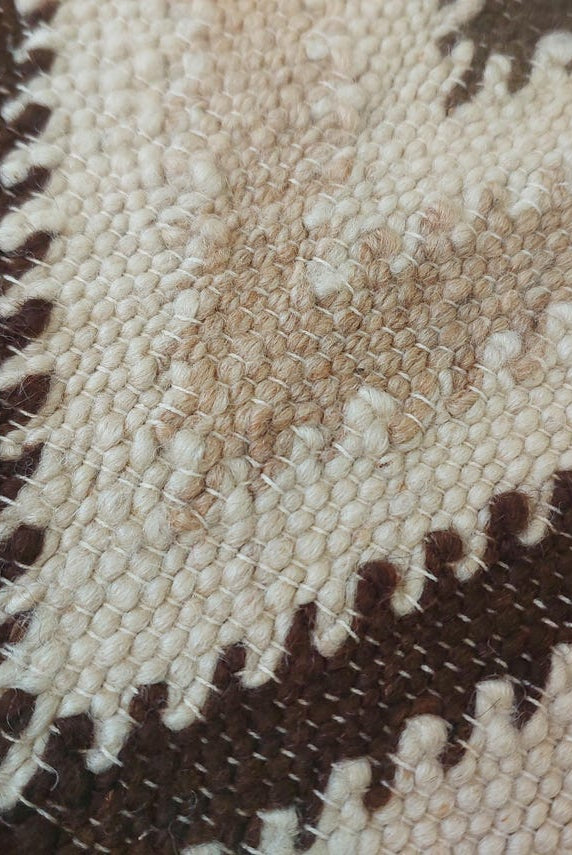 Luxurious Handloomed Beni Ourain Wool Blanket with Pom Poms - Natural Undyed Moroccan Throw MoroccanBazzArts
