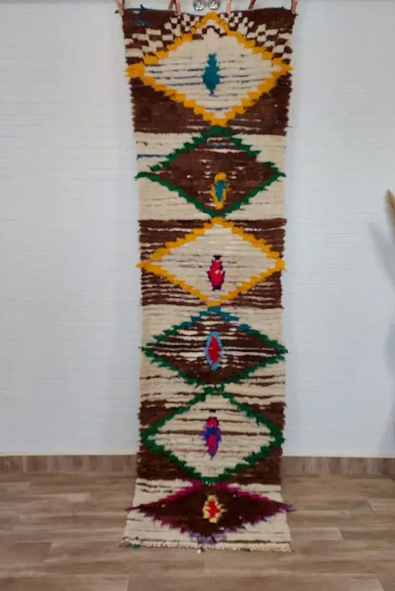 Moroccan Runner Rug - Azilal Style - Soft Rug - Bedside Rug, Moroccan Rug - 83x300 Cm MoroccanBazzArts