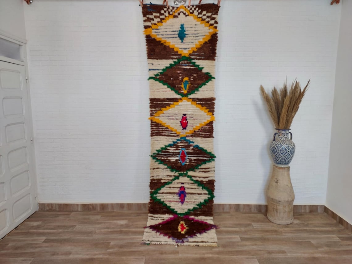 Moroccan Runner Rug - Azilal Style - Soft Rug - Bedside Rug, Moroccan Rug - 83x300 Cm MoroccanBazzArts