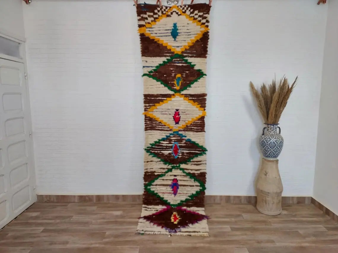 Moroccan Runner Rug - Azilal Style - Soft Rug - Bedside Rug, Moroccan Rug - 83x300 Cm MoroccanBazzArts