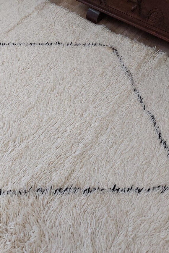 Authentic Handmade Moroccan Beni Ourain Rug - Custom All-Wool Berber Carpet from Genuine Lamb Wool MoroccanBazzArts