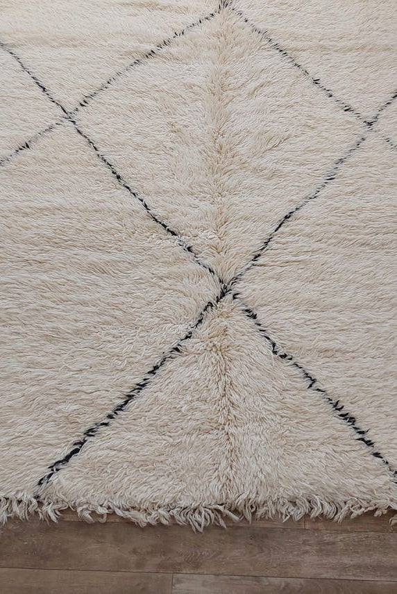 Authentic Handmade Moroccan Beni Ourain Rug - Custom All-Wool Berber Carpet from Genuine Lamb Wool MoroccanBazzArts