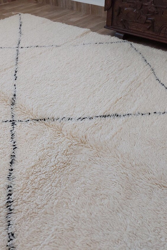 Authentic Handmade Moroccan Beni Ourain Rug - Custom All-Wool Berber Carpet from Genuine Lamb Wool MoroccanBazzArts