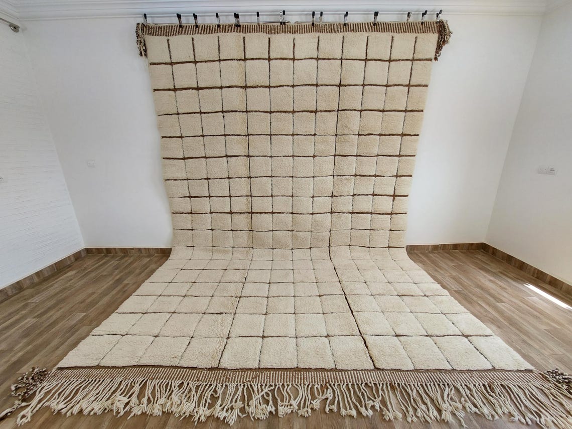 Authentic Moroccan Beni Mrirt Rug: Custom-Made, Hand-Knotted Berber Wool Carpet for Boho Decor MoroccanBazzArts