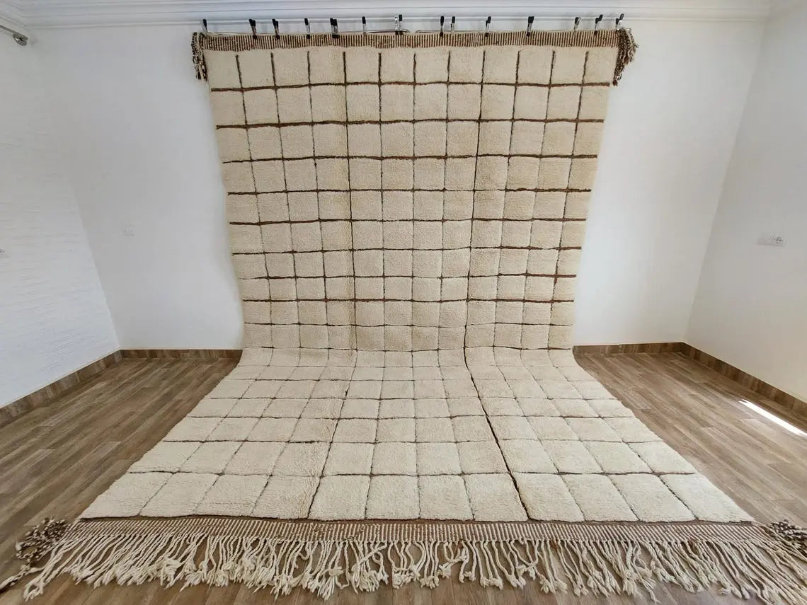 Authentic Moroccan Beni Mrirt Rug: Custom-Made, Hand-Knotted Berber Wool Carpet for Boho Decor MoroccanBazzArts