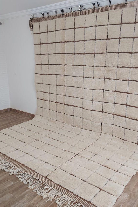 Authentic Moroccan Beni Mrirt Rug: Custom-Made, Hand-Knotted Berber Wool Carpet for Boho Decor MoroccanBazzArts