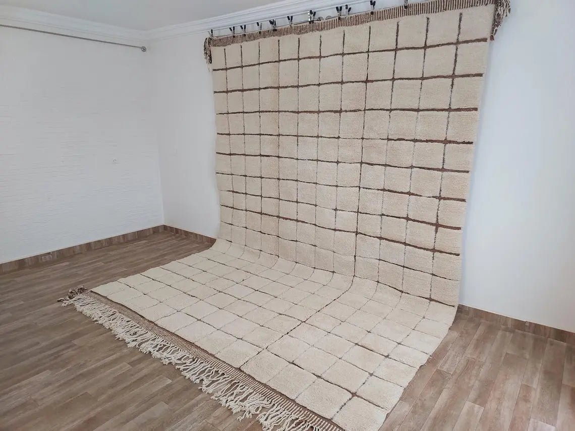 Authentic Moroccan Beni Mrirt Rug: Custom-Made, Hand-Knotted Berber Wool Carpet for Boho Decor MoroccanBazzArts