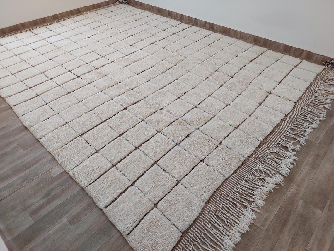 Authentic Moroccan Beni Mrirt Rug: Custom-Made, Hand-Knotted Berber Wool Carpet for Boho Decor MoroccanBazzArts
