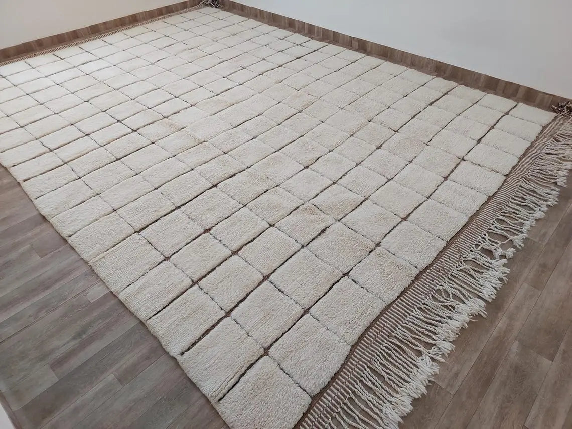 Authentic Moroccan Beni Mrirt Rug: Custom-Made, Hand-Knotted Berber Wool Carpet for Boho Decor MoroccanBazzArts