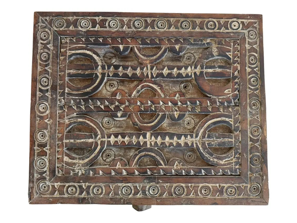 Moroccan Trunk Box Wood: Hand Carved Berber Chest, Vintage Boho Storage MoroccanBazzArts
