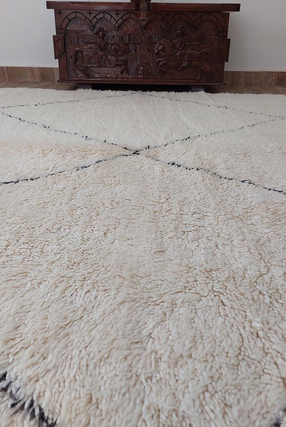 Hand-knotted Moroccan Rug - Custom Beni Ourain Rug - All-wool Berber Rug - Genuine Lamb Wool - Handmade Rug MoroccanBazzArts
