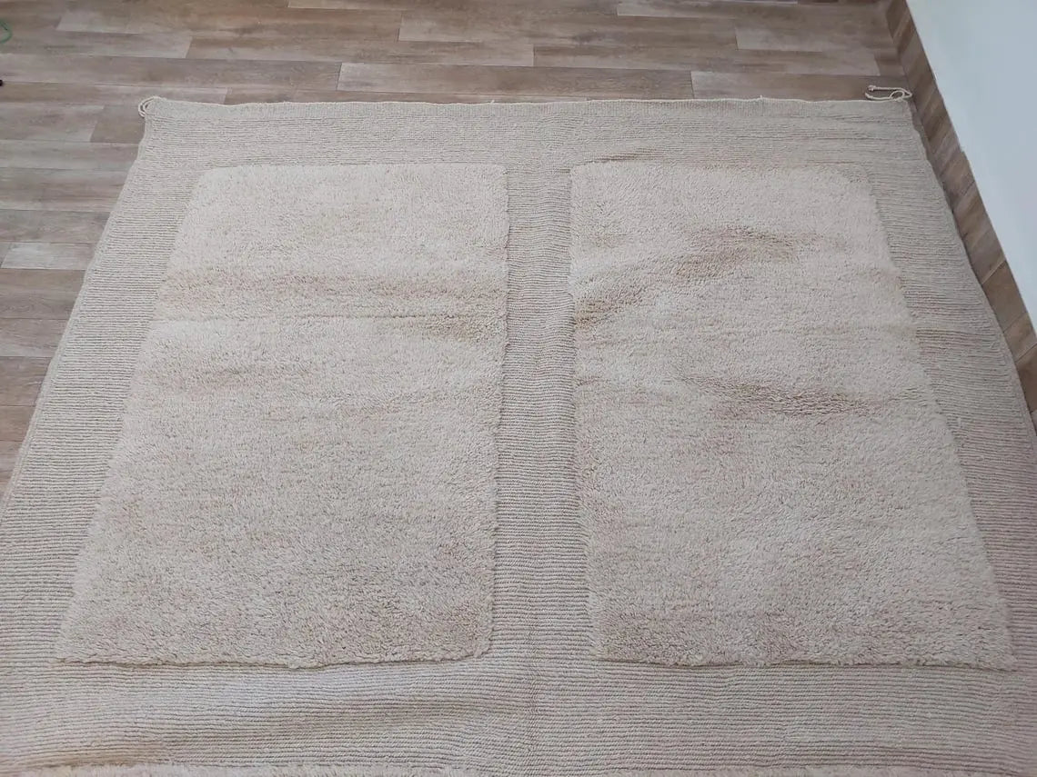 Authentic Moroccan Beni Mrirt Rug: Custom-made, Hand-knotted Berber Wool Carpet For Boho Decor MoroccanBazzArts