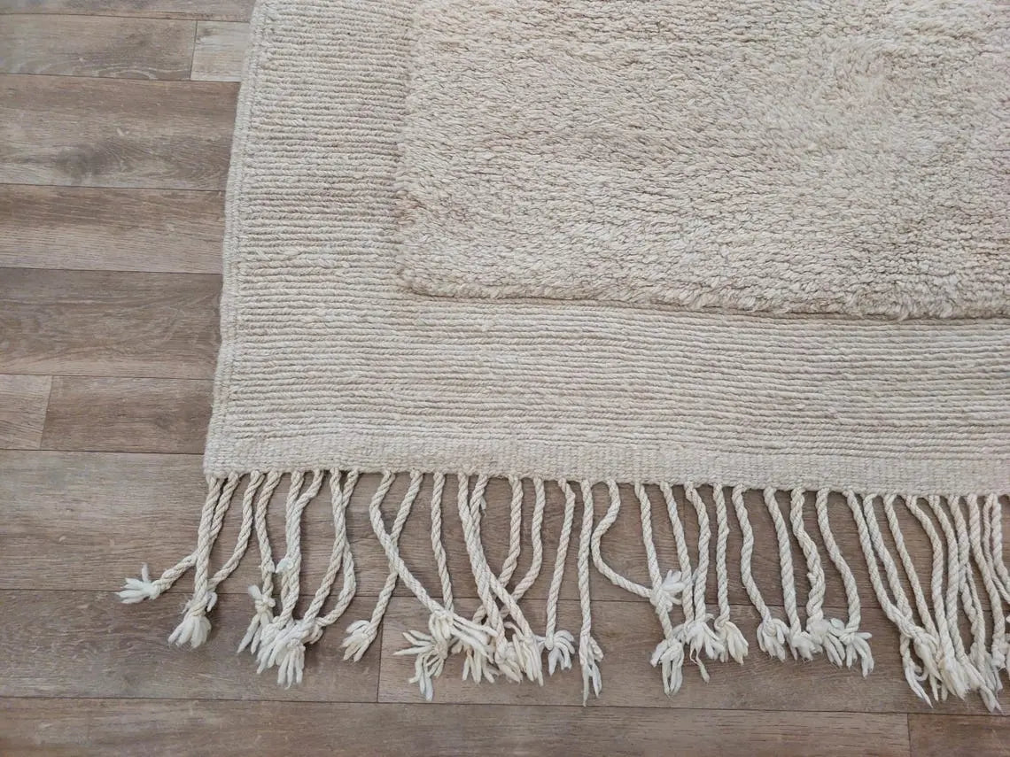 Authentic Moroccan Beni Mrirt Rug: Custom-made, Hand-knotted Berber Wool Carpet For Boho Decor MoroccanBazzArts