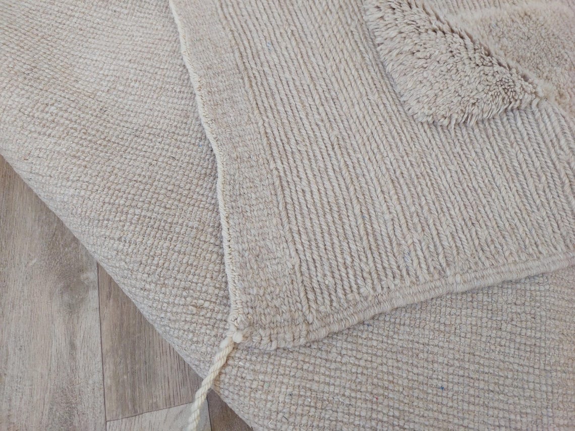 Authentic Moroccan Beni Mrirt Rug: Custom-made, Hand-knotted Berber Wool Carpet For Boho Decor MoroccanBazzArts