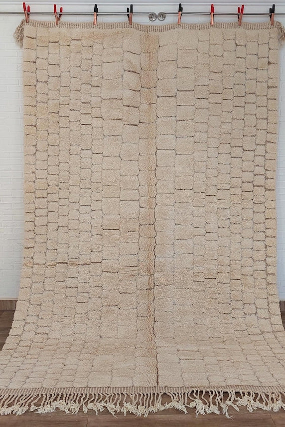 Authentic Moroccan Beni Mrirt Rug: Custom-made, Hand-knotted Berber Wool Carpet For Boho Decor MoroccanBazzArts