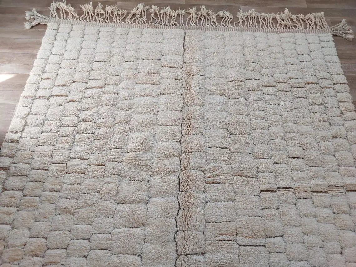 Authentic Moroccan Beni Mrirt Rug: Custom-made, Hand-knotted Berber Wool Carpet For Boho Decor MoroccanBazzArts