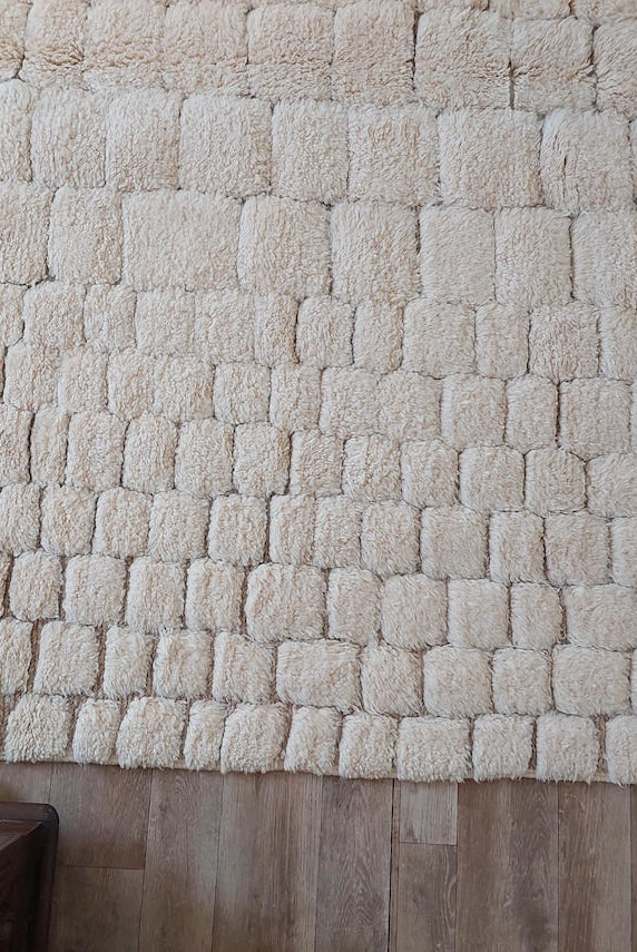 Authentic Moroccan Beni Mrirt Rug: Custom-made, Hand-knotted Berber Wool Carpet For Boho Decor MoroccanBazzArts