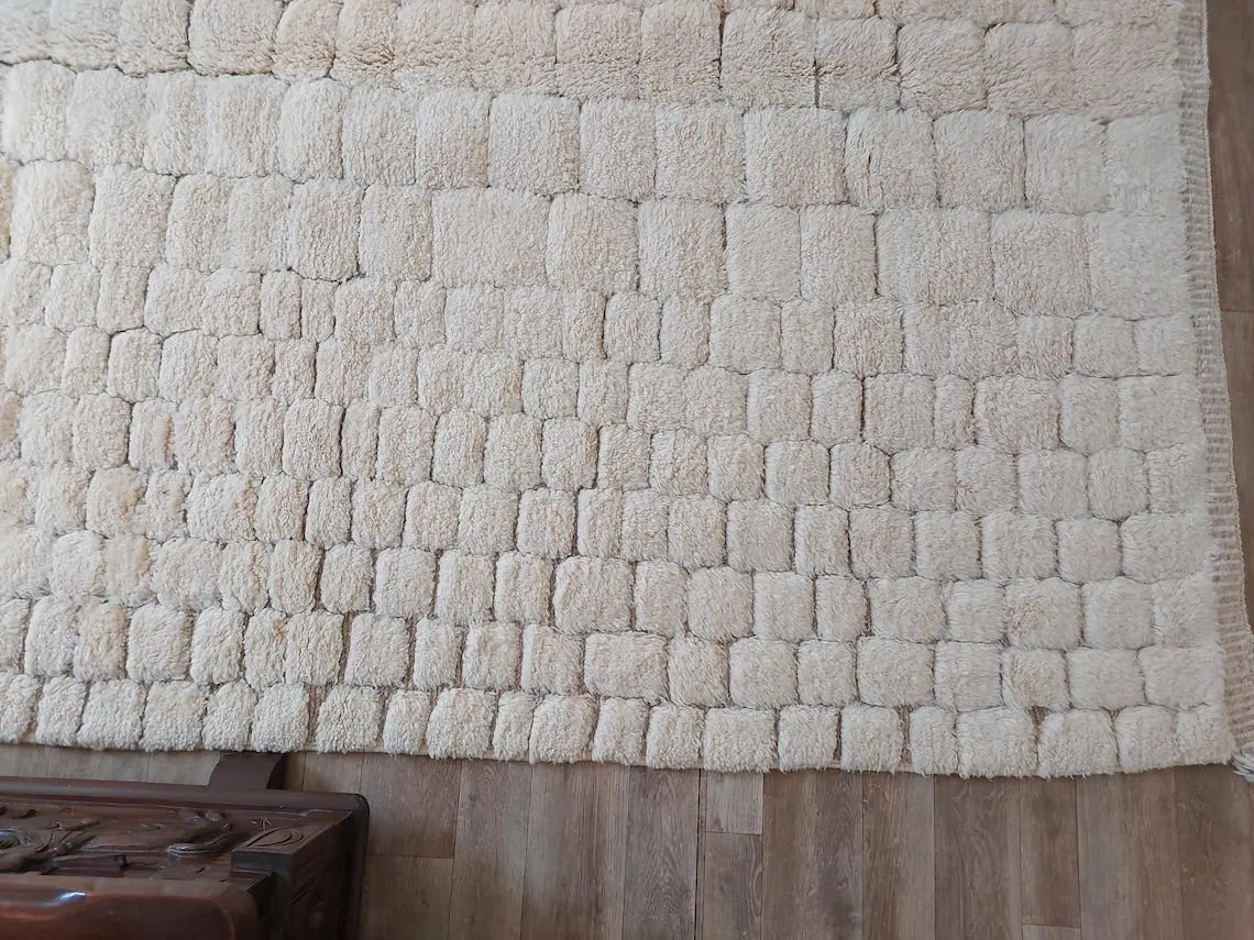 Authentic Moroccan Beni Mrirt Rug: Custom-made, Hand-knotted Berber Wool Carpet For Boho Decor MoroccanBazzArts