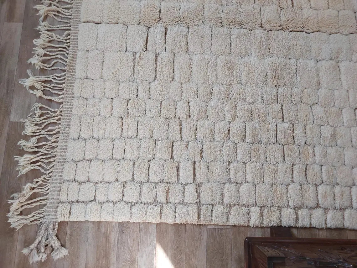 Authentic Moroccan Beni Mrirt Rug: Custom-made, Hand-knotted Berber Wool Carpet For Boho Decor MoroccanBazzArts