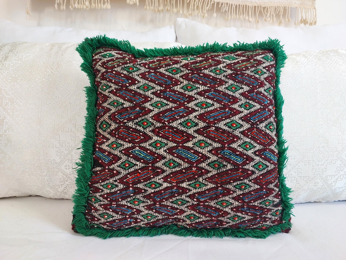 Moroccan Kilim Pillow Cover, Berber Kilim Pillow, Moroccan Pillow, Handmade Wool Pillow, Decorative Pillow Case. MoroccanBazzArts