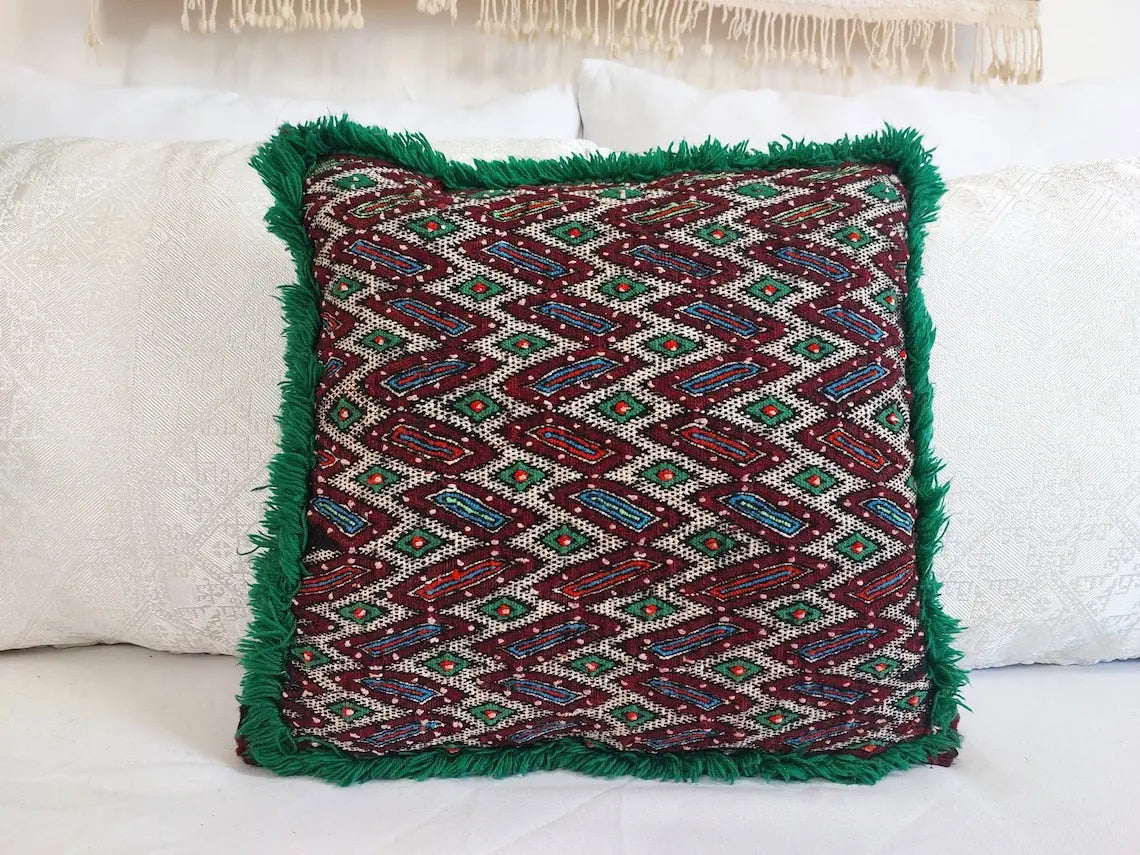 Moroccan Kilim Pillow Cover, Berber Kilim Pillow, Moroccan Pillow, Handmade Wool Pillow, Decorative Pillow Case. MoroccanBazzArts