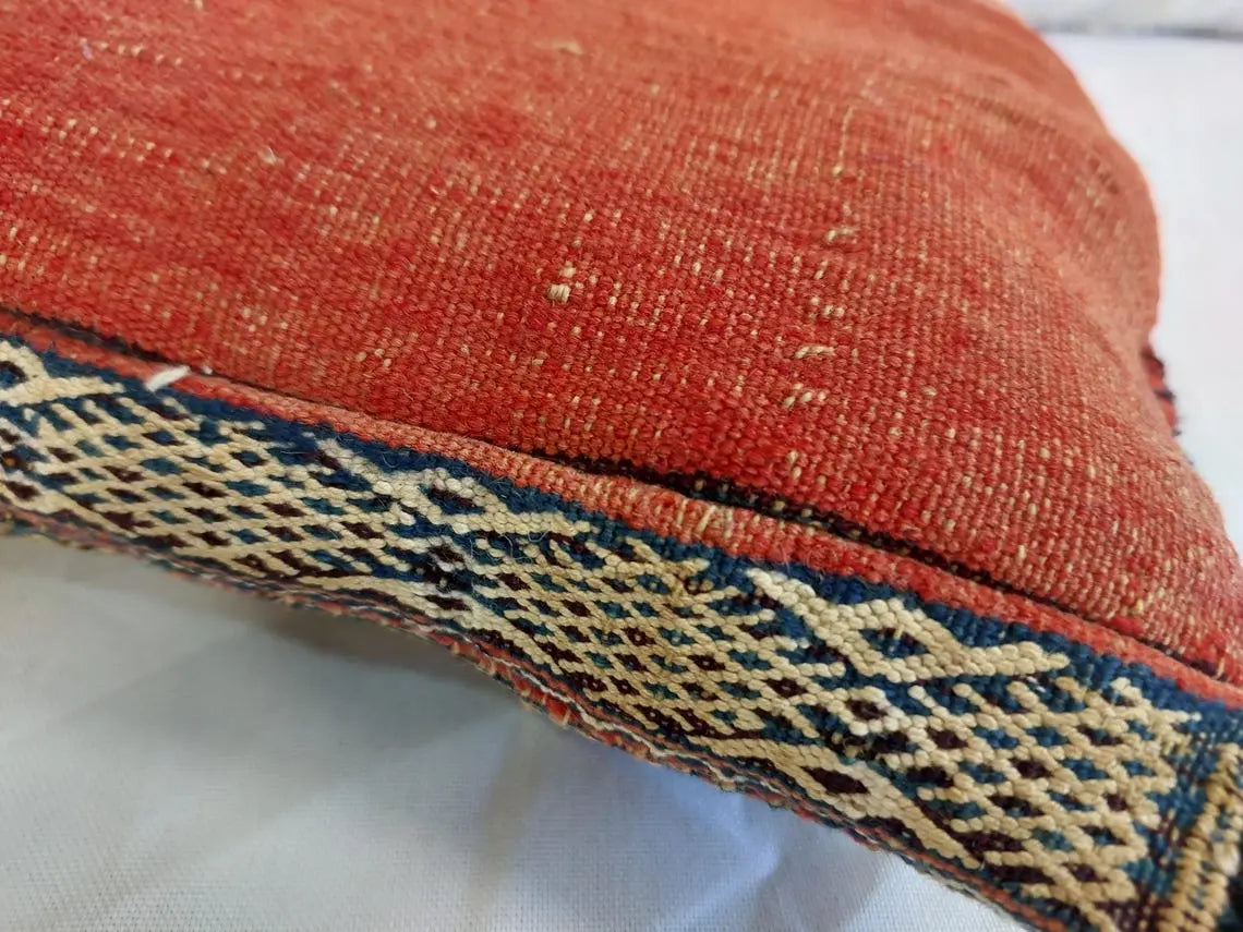 Vintage Berber Pillow | Authentic Vintage Moroccan Pillow, Handmade With Love, Berber Pillow Case in Blue Indigo MoroccanBazzArts