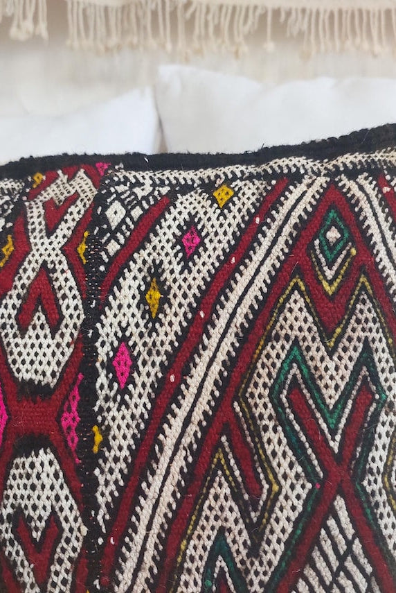 Vintage Berber Pillow | Authentic Vintage Moroccan Pillow, Handmade With Love, Amazigh Tribe Pillow Case MoroccanBazzArts