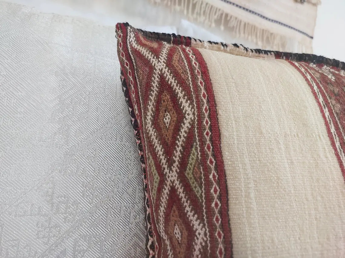 Vintage Berber Pillow | Authentic Vintage Moroccan Pillow, Handmade With Love, Amazigh Tribe Pillow Case MoroccanBazzArts