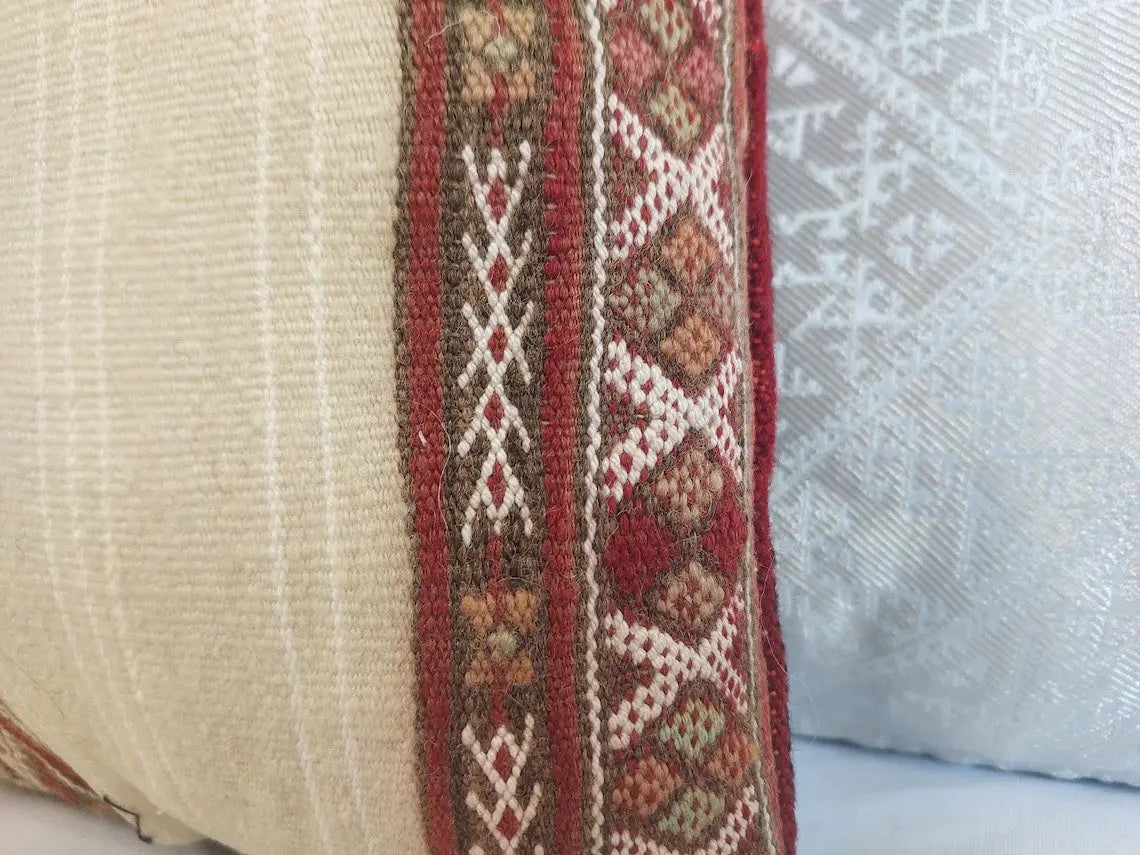 Vintage Berber Pillow | Authentic Vintage Moroccan Pillow, Handmade With Love, Amazigh Tribe Pillow Case MoroccanBazzArts