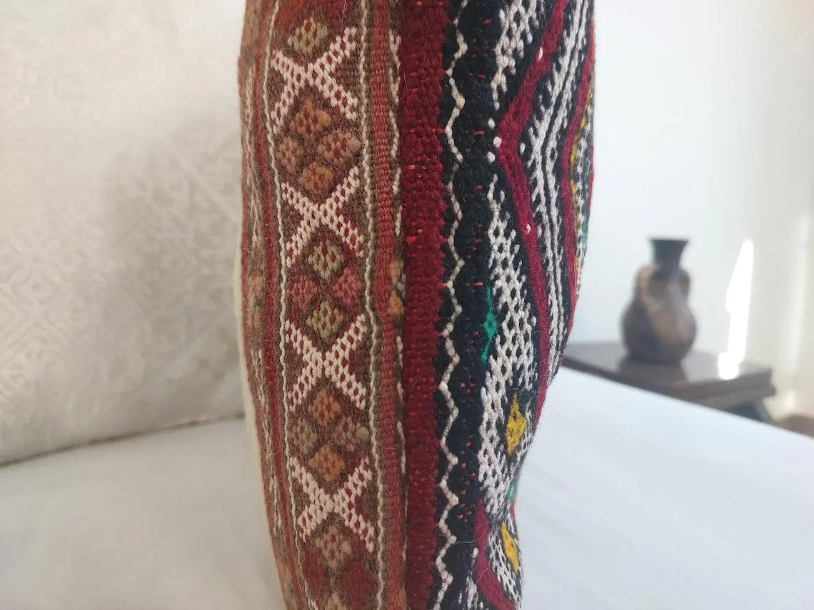 Vintage Berber Pillow | Authentic Vintage Moroccan Pillow, Handmade With Love, Amazigh Tribe Pillow Case MoroccanBazzArts