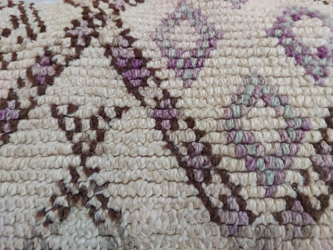 Beni Pillow, Made From Vintage Rug, Unique Berber Wool Cushion With Design, 16x24 MoroccanBazzArts