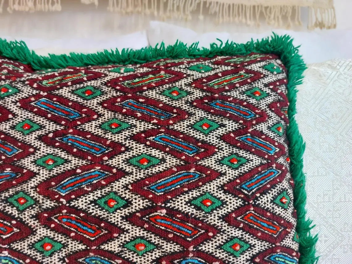 Moroccan Kilim Pillow Cover, Berber Kilim Pillow, Moroccan Pillow, Handmade Wool Pillow, Decorative Pillow Case. MoroccanBazzArts