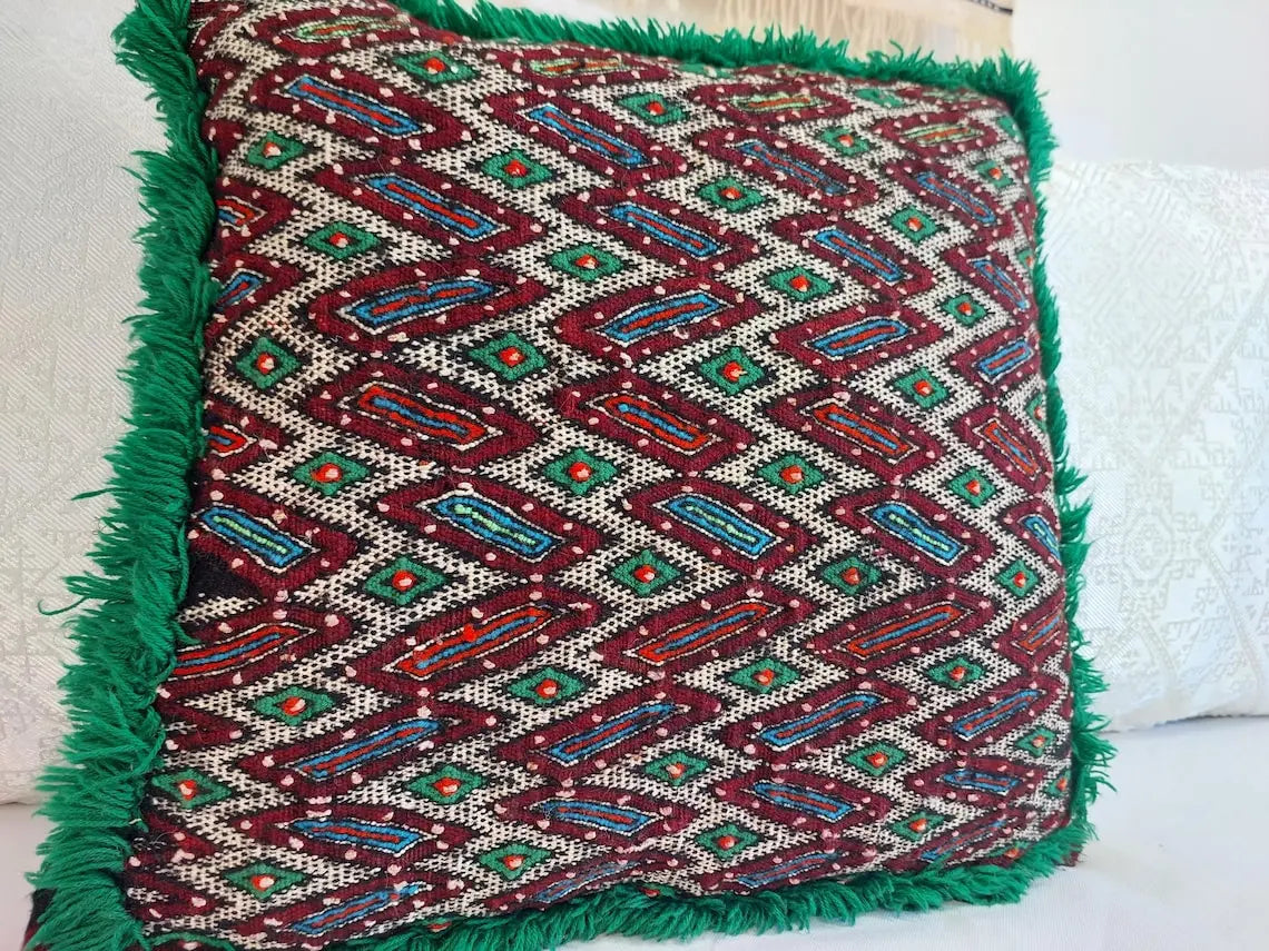 Moroccan Kilim Pillow Cover, Berber Kilim Pillow, Moroccan Pillow, Handmade Wool Pillow, Decorative Pillow Case. MoroccanBazzArts