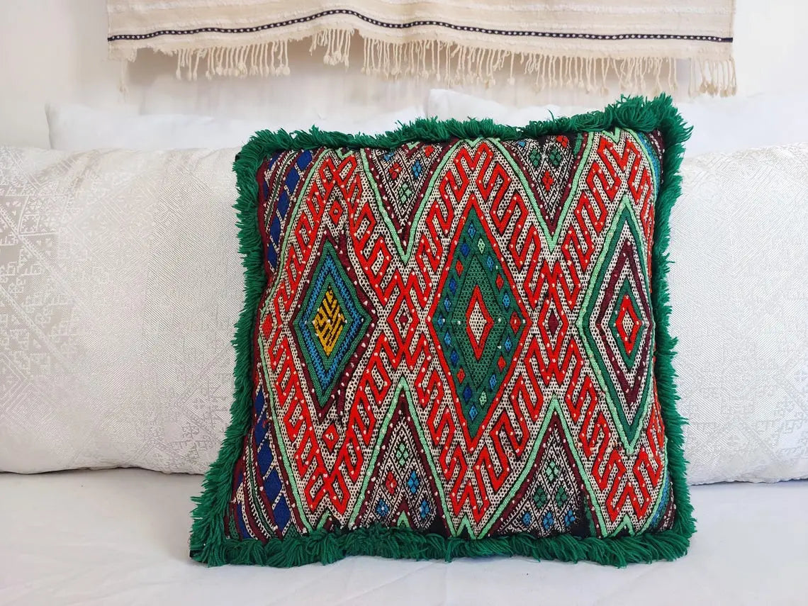 Moroccan Kilim Pillow Cover, Berber Kilim Pillow, Moroccan Pillow, Handmade Wool Pillow, Decorative Pillow Case. MoroccanBazzArts