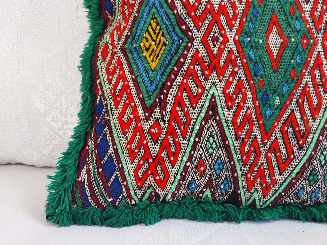 Moroccan Kilim Pillow Cover, Berber Kilim Pillow, Moroccan Pillow, Handmade Wool Pillow, Decorative Pillow Case. MoroccanBazzArts