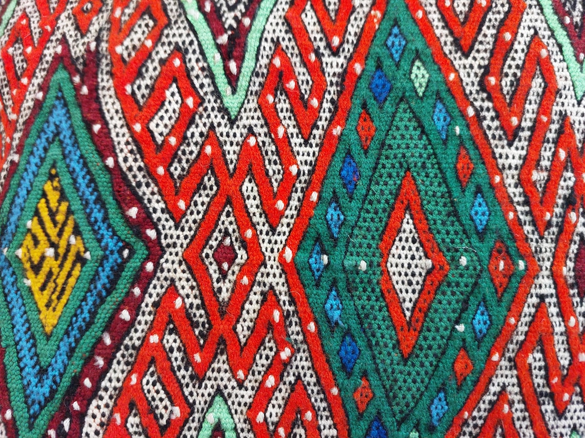 Moroccan Kilim Pillow Cover, Berber Kilim Pillow, Moroccan Pillow, Handmade Wool Pillow, Decorative Pillow Case. MoroccanBazzArts