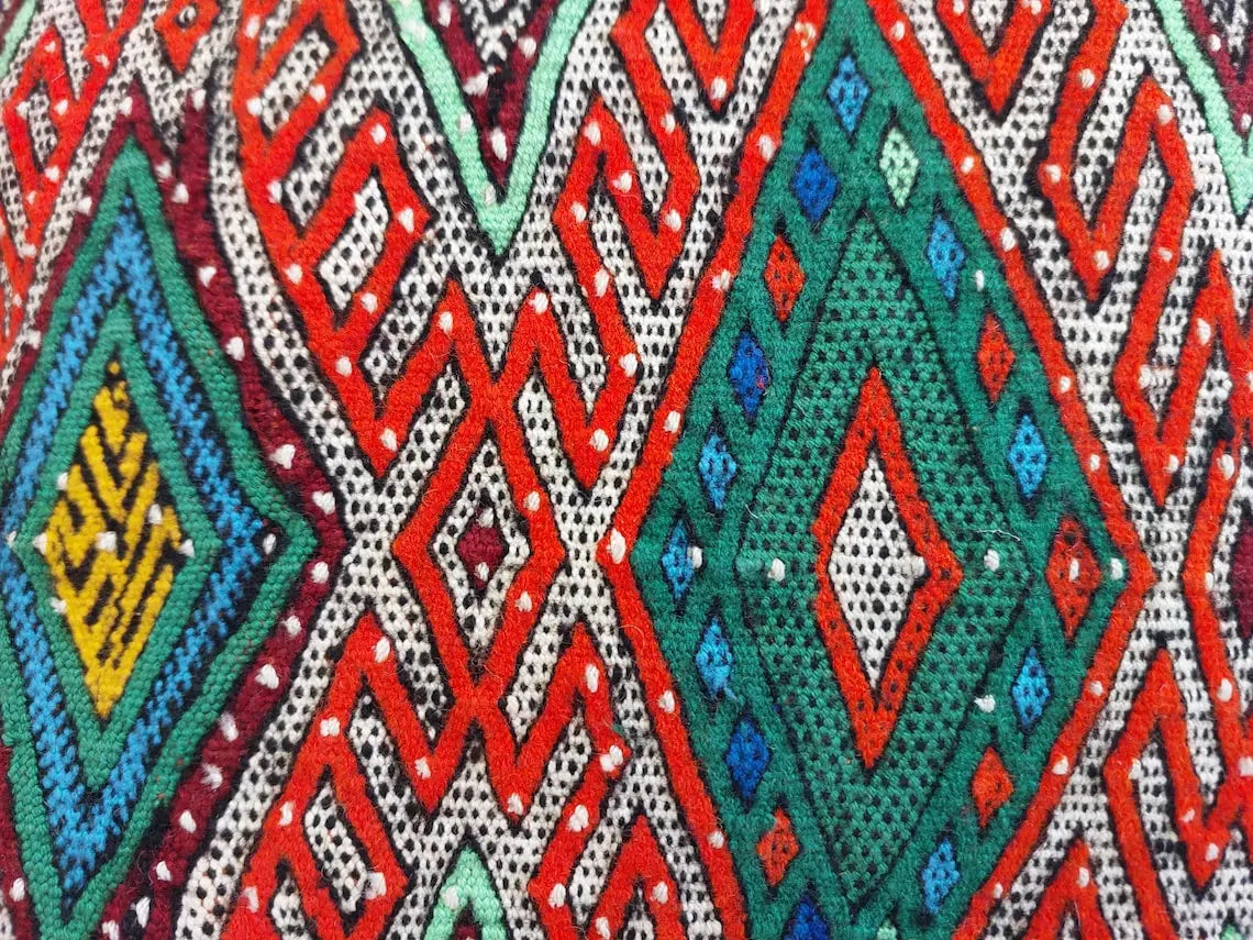 Moroccan Kilim Pillow Cover, Berber Kilim Pillow, Moroccan Pillow, Handmade Wool Pillow, Decorative Pillow Case. MoroccanBazzArts